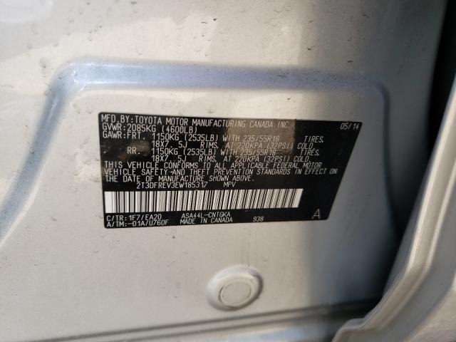 Photo 10 from auction – 2014 TOYOTA RAV4 LIMIT with VIN 2T3DFREV3EW185317
