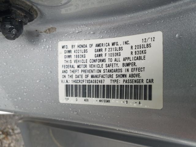 Photo 10 from auction – 2013 HONDA ACCORD EX with VIN 1HGCR2F7XDA082467