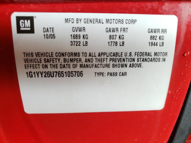 Photo 10 from auction – 2006 CHEVROLET CORVETTE with VIN 1G1YY26U765105706