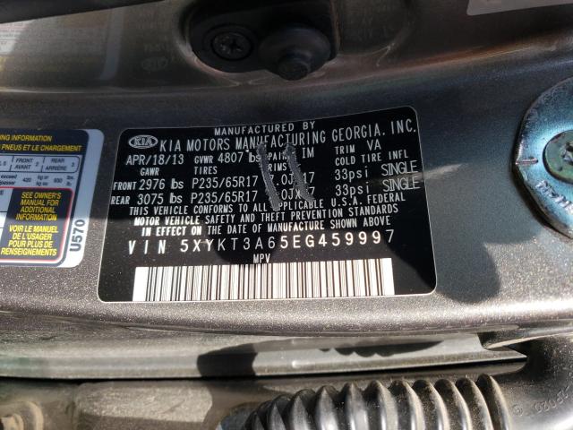 Photo 10 from auction – 2014 KIA SORENTO LX with VIN 5XYKT3A65EG459997