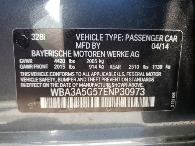 Photo 10 from auction – 2014 BMW 328 I with VIN WBA3A5G57ENP30973