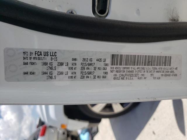Photo 10 from auction – 2016 JEEP PATRIOT LA with VIN 1C4NJPFA7GD519271