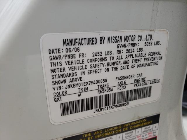 Photo 10 from auction – 2007 INFINITI M45 BASE with VIN JNKBY01EX7M400659