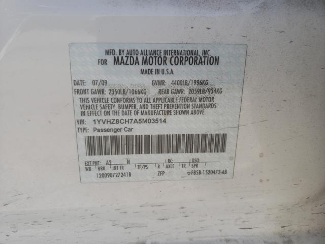 Photo 10 from auction – 2010 MAZDA 6 I with VIN 1YVHZ8CH7A5M03514
