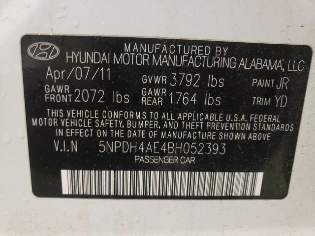 Photo 10 from auction – 2011 HYUNDAI ELANTRA GL with VIN 5NPDH4AE4BH052393