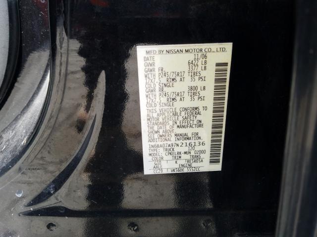 Photo 10 from auction – 2007 NISSAN TITAN XE with VIN 1N6BA07A97N216136