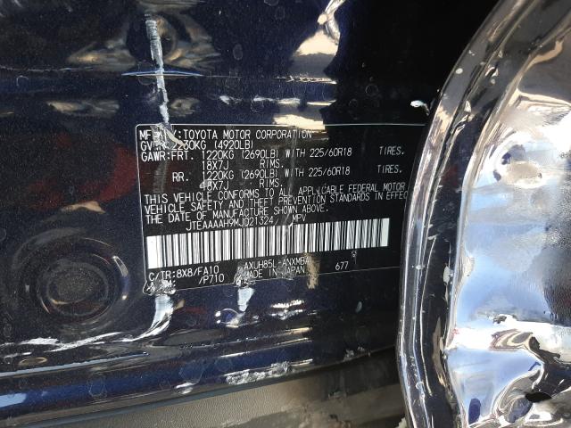 Photo 10 from auction – 2021 TOYOTA VENZA LE with VIN JTEAAAAH9MJ021324