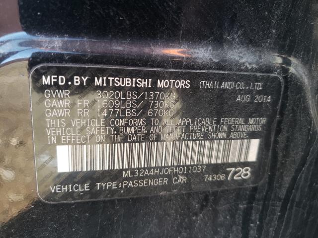 Photo 10 from auction – 2015 MITSUBISHI MIRAGE ES with VIN ML32A4HJ0FH011037