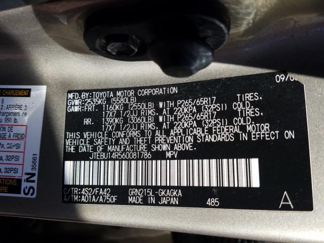 Photo 10 from auction – 2006 TOYOTA 4RUNNER SR with VIN JTEBU14R560081786