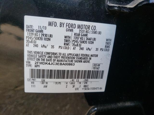 Photo 10 from auction – 2014 FORD EDGE SEL with VIN 2FMDK4JC3EBA00863