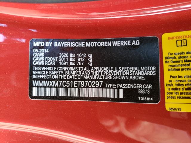 Photo 10 from auction – 2014 MINI COOPER S with VIN WMWXM7C51ET970297