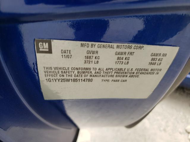Photo 10 from auction – 2008 CHEVROLET CORVETTE with VIN 1G1YY25W185114780