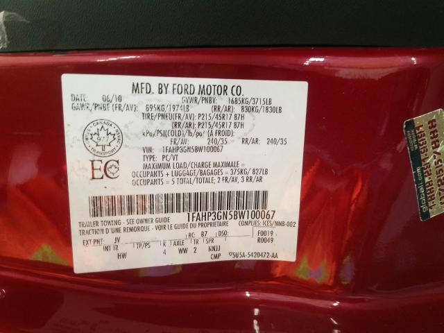 Photo 10 from auction – 2011 FORD FOCUS SES with VIN 1FAHP3GN5BW100067