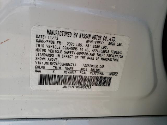 Photo 10 from auction – 2014 INFINITI Q50 BASE with VIN JN1BV7AP0EM684713