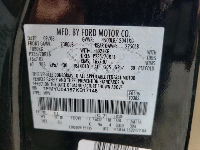 Photo 10 from auction – 2007 FORD ESCAPE LIM with VIN 1FMYU04167KB17148