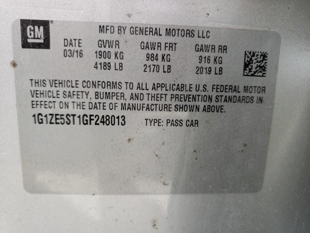 Photo 10 from auction – 2016 CHEVROLET MALIBU LT with VIN 1G1ZE5ST1GF248013