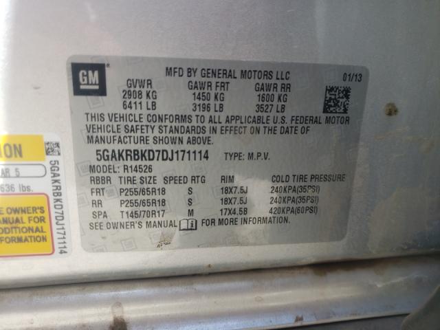 Photo 10 from auction – 2013 BUICK ENCLAVE with VIN 5GAKRBKD7DJ171114