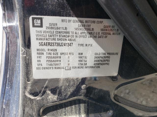 Photo 10 from auction – 2008 BUICK ENCLAVE CX with VIN 5GAER23738J241347