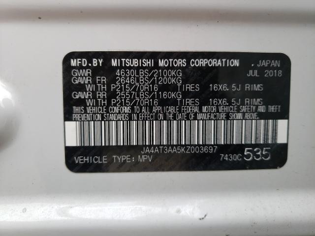 Photo 10 from auction – 2019 MITSUBISHI ECLIPSE CR with VIN JA4AT3AA5KZ003697