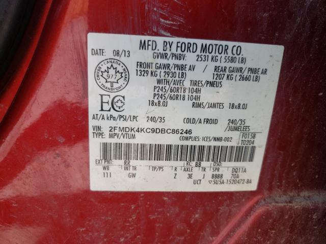 Photo 10 from auction – 2013 FORD EDGE LIMIT with VIN 2FMDK4KC9DBC86246