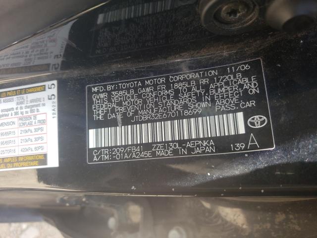 Photo 10 from auction – 2007 TOYOTA COROLLA CE with VIN JTDBR32E670118699