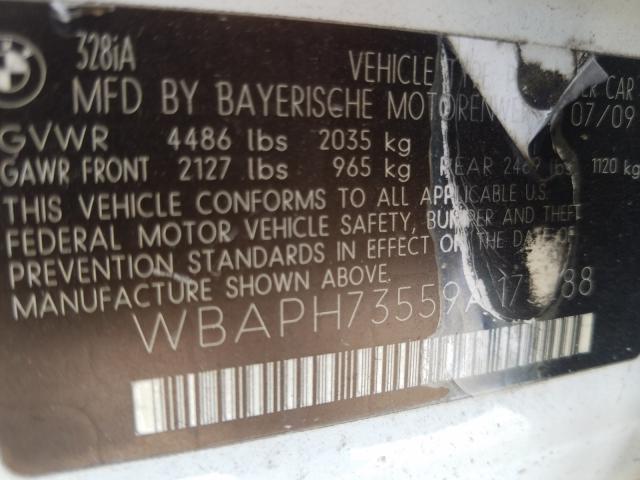 Photo 10 from auction – 2009 BMW 328 I with VIN WBAPH73559A175288