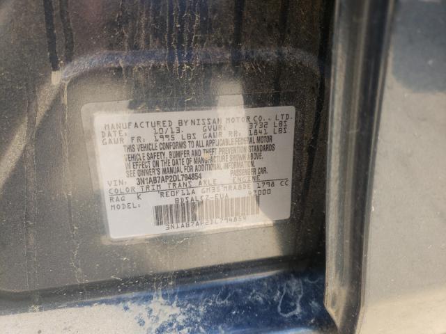 Photo 10 from auction – 2013 NISSAN SENTRA with VIN 3N1AB7AP2DL794854