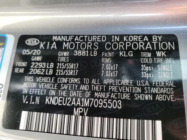 Photo 10 from auction – 2021 KIA SELTOS S with VIN KNDEU2AA1M7095503