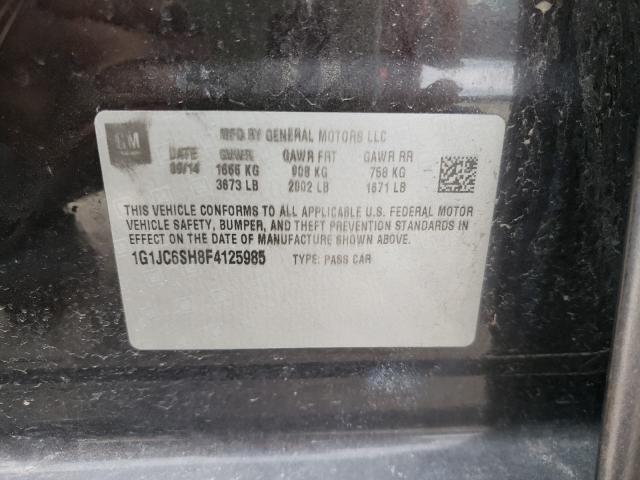 Photo 10 from auction – 2015 CHEVROLET SONIC LT with VIN 1G1JC6SH8F4125985