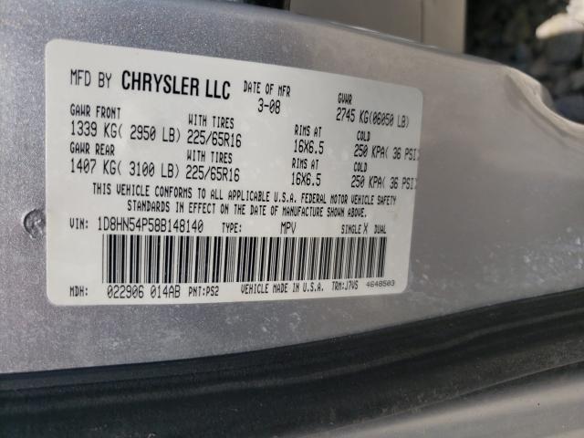 Photo 10 from auction – 2008 DODGE GRAND CARA with VIN 1D8HN54P58B148140