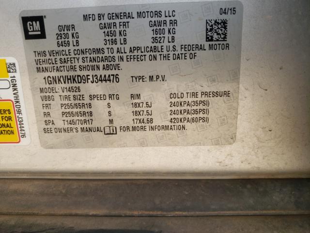 Photo 10 from auction – 2015 CHEVROLET TRAVERSE L with VIN 1GNKVHKD9FJ344476