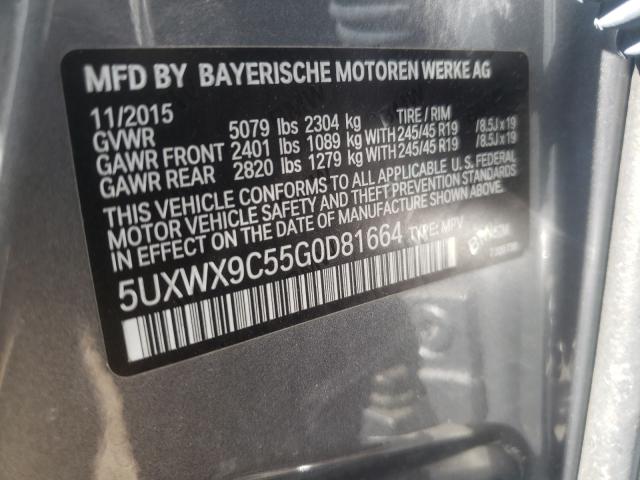 Photo 10 from auction – 2016 BMW X3 XDRIVE2 with VIN 5UXWX9C55G0D81664
