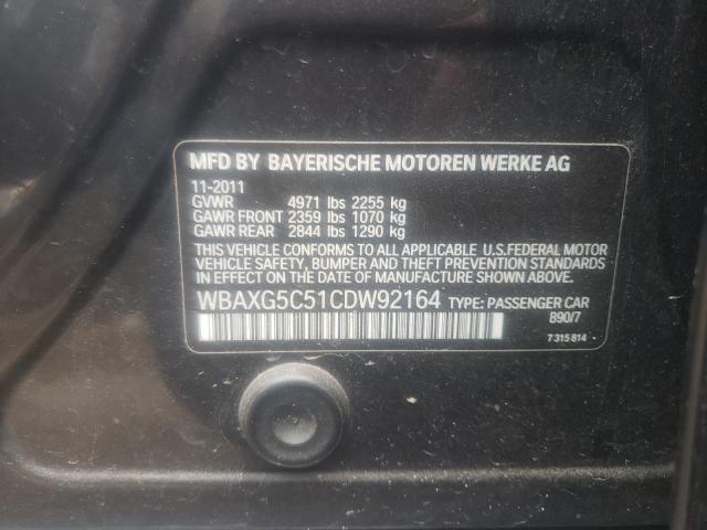 Photo 10 from auction – 2012 BMW 528 I with VIN WBAXG5C51CDW92164
