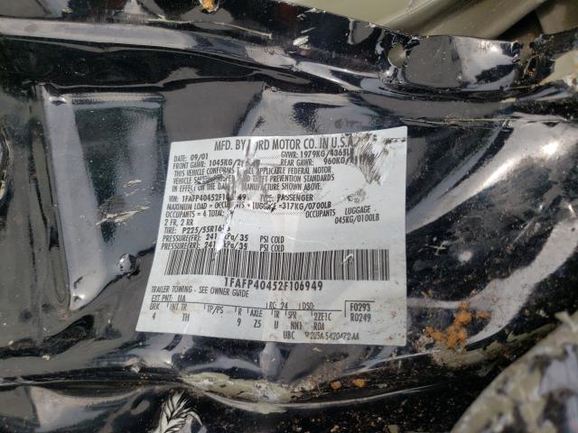 Photo 10 from auction – 2002 FORD MUSTANG with VIN 1FAFP40452F106949