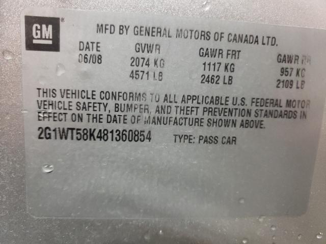 Photo 10 from auction – 2008 CHEVROLET IMPALA LT with VIN 2G1WT58K481360854