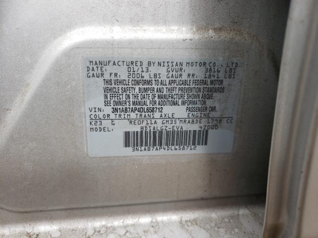 Photo 10 from auction – 2013 NISSAN SENTRA S with VIN 3N1AB7AP4DL658712