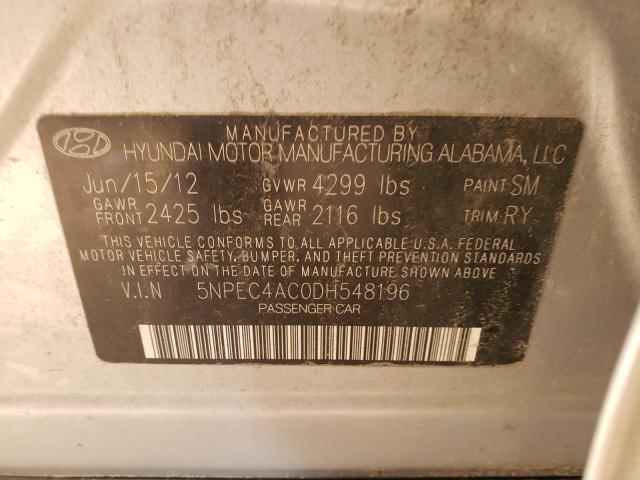 Photo 10 from auction – 2013 HYUNDAI SONATA SE with VIN 5NPEC4AC0DH548196