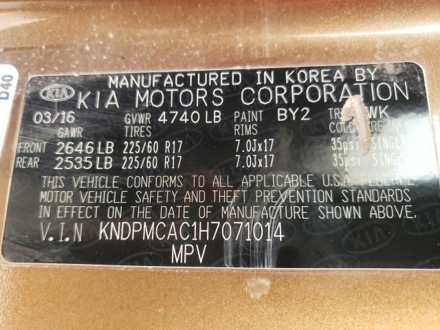 Photo 10 from auction – 2017 KIA SPORTAGE L with VIN KNDPMCAC1H7071014
