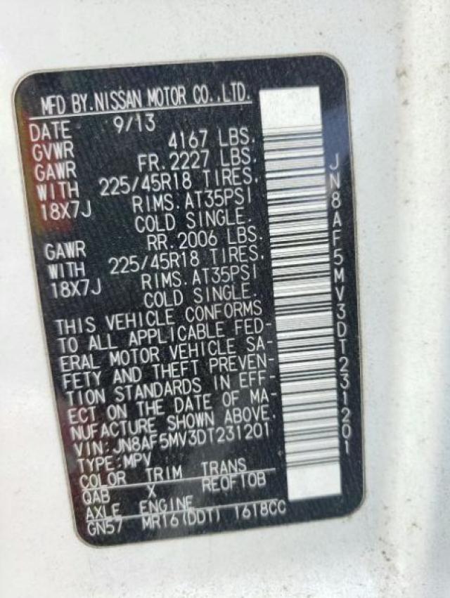 Photo 10 from auction – 2013 NISSAN JUKE S with VIN JN8AF5MV3DT231201