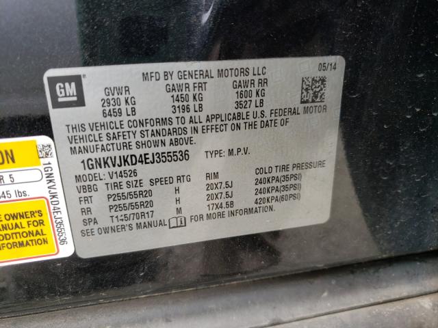 Photo 10 from auction – 2014 CHEVROLET TRAVERSE L with VIN 1GNKVJKD4EJ355536