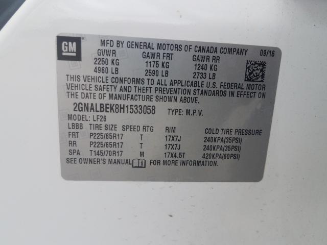 Photo 10 from auction – 2017 CHEVROLET EQUINOX LS with VIN 2GNALBEK8H1533058