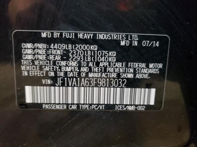 Photo 10 from auction – 2015 SUBARU WRX with VIN JF1VA1A63F9813032