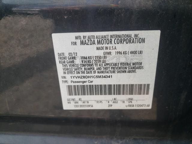 Photo 10 from auction – 2012 MAZDA 6 I with VIN 1YVHZ8DH1C5M34341