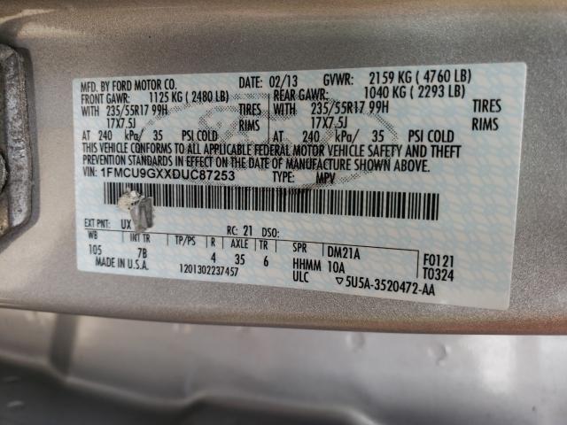 Photo 10 from auction – 2013 FORD ESCAPE SE with VIN 1FMCU9GXXDUC87253