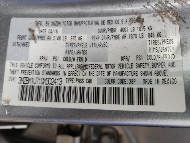 Photo 10 from auction – 2016 MAZDA 3 SPORT with VIN 3MZBM1U71GM302413