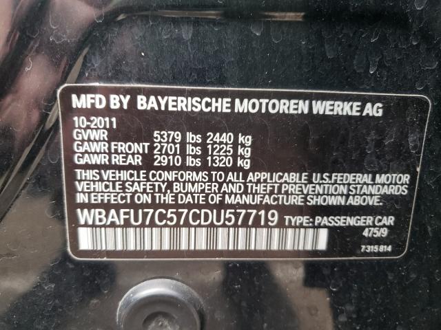 Photo 10 from auction – 2012 BMW 535 XI with VIN WBAFU7C57CDU57719