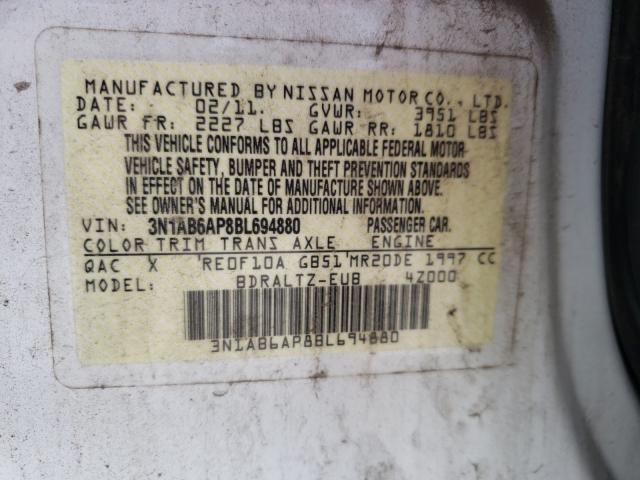 Photo 10 from auction – 2011 NISSAN SENTRA 2.0 with VIN 3N1AB6AP8BL694880