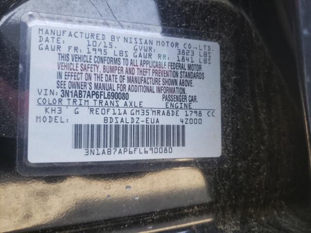 Photo 10 from auction – 2015 NISSAN SENTRA S with VIN 3N1AB7AP6FL690080