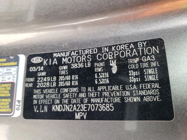 Photo 10 from auction – 2014 KIA SOUL with VIN KNDJN2A23E7073685
