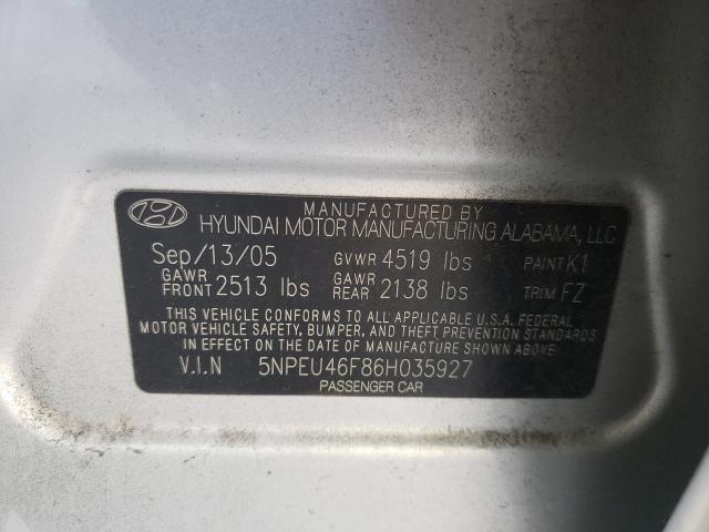 Photo 10 from auction – 2006 HYUNDAI SONATA with VIN 5NPEU46F86H035927